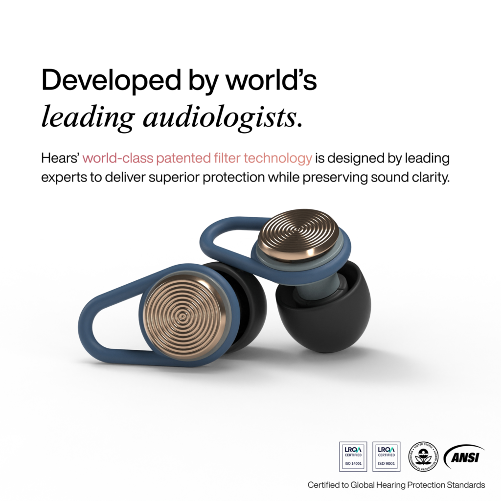 hears brass blue ear plugs