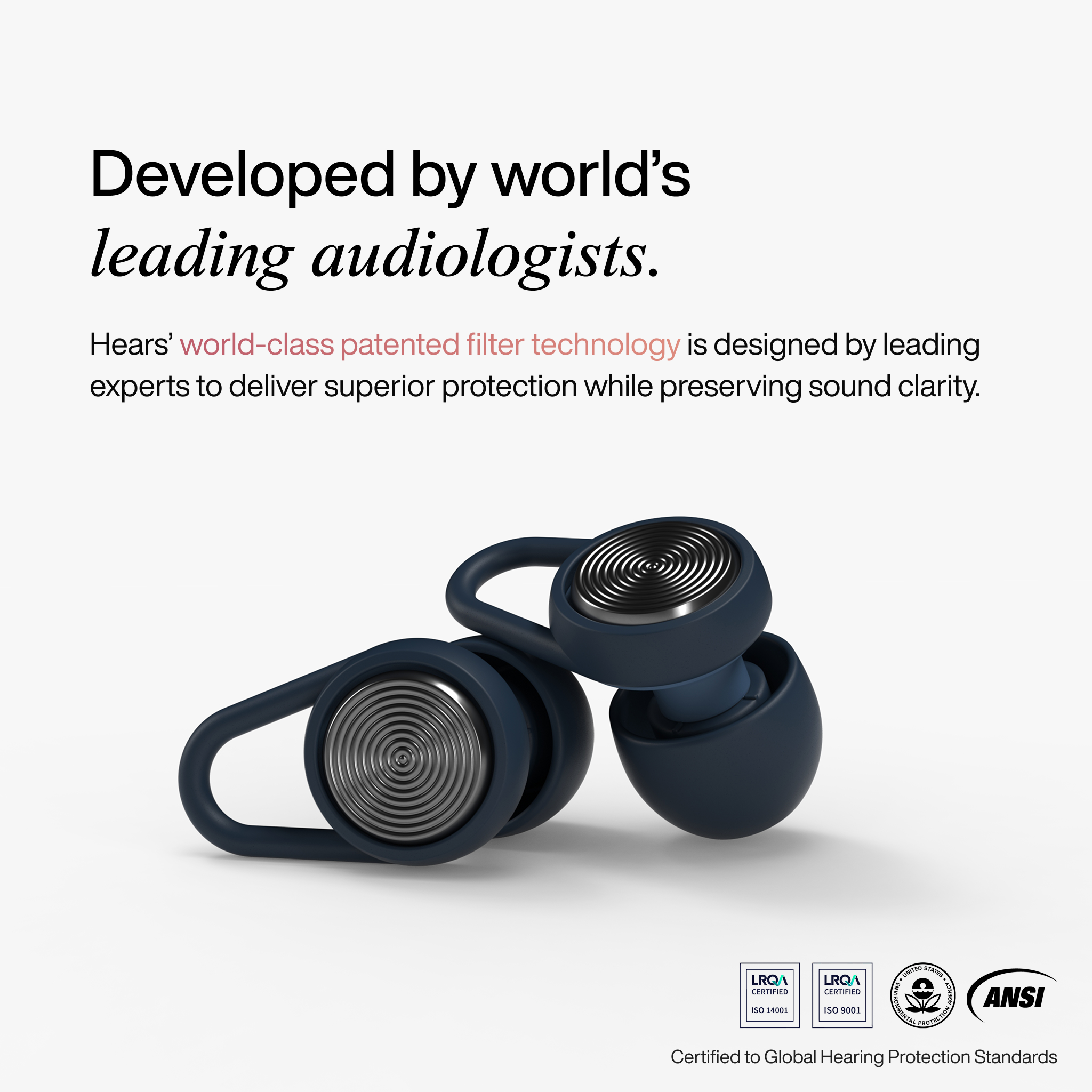 hears nebula navy ear plugs 25 db