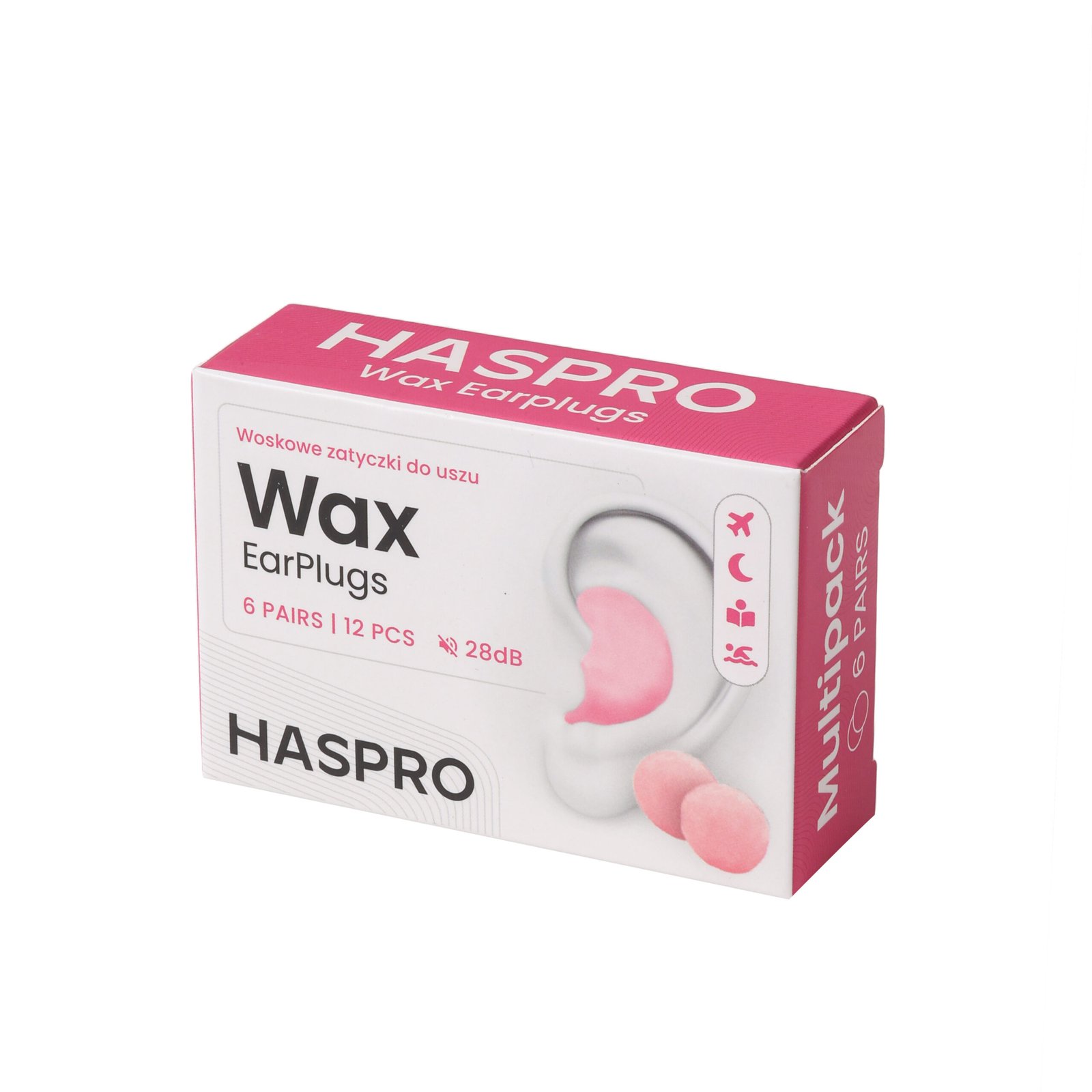 HASPRO 6P | Moldable WAX Earplugs (6 Pairs) SNR 28 dB