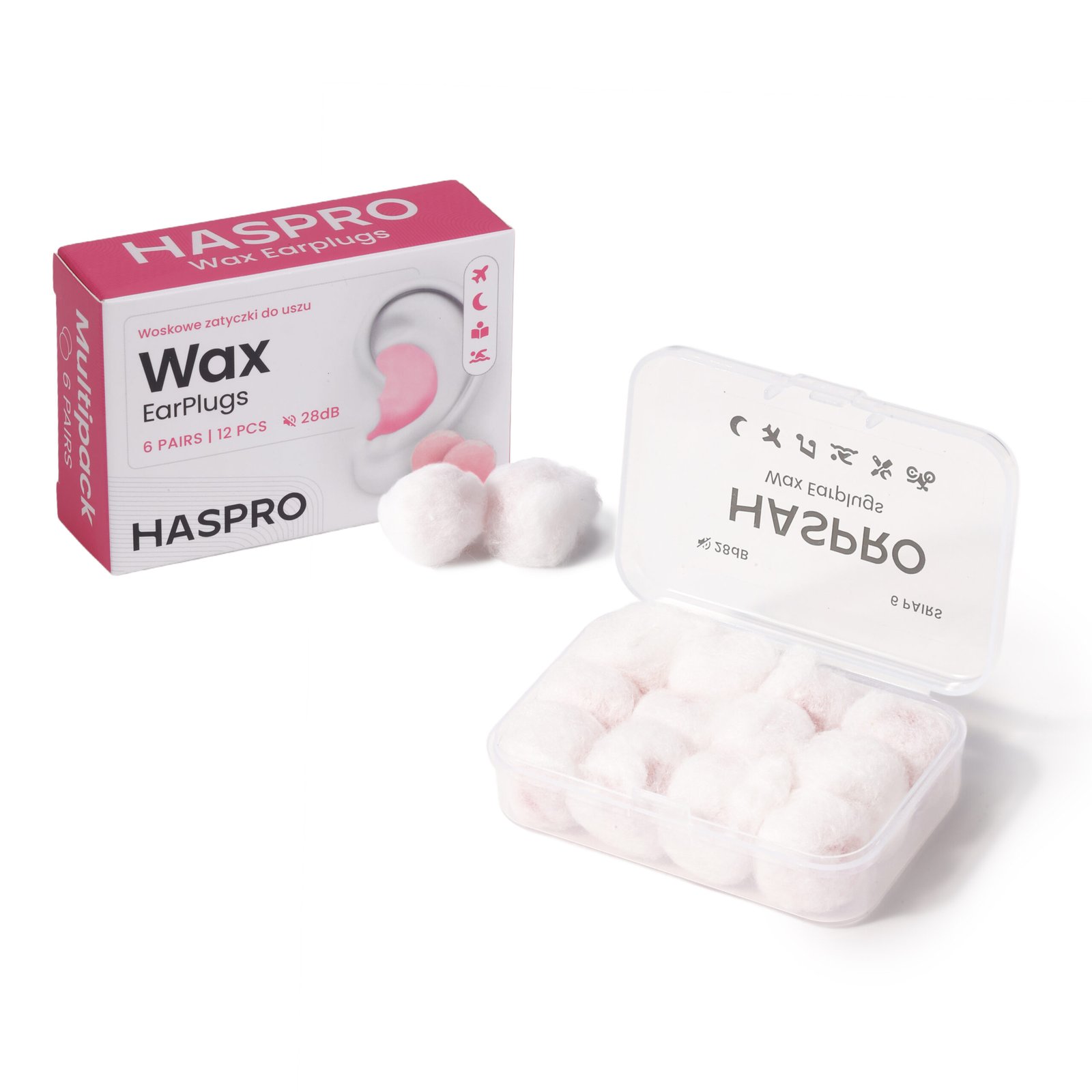 HASPRO 6P | Moldable WAX Earplugs (6 Pairs) SNR 28 dB - Image 6