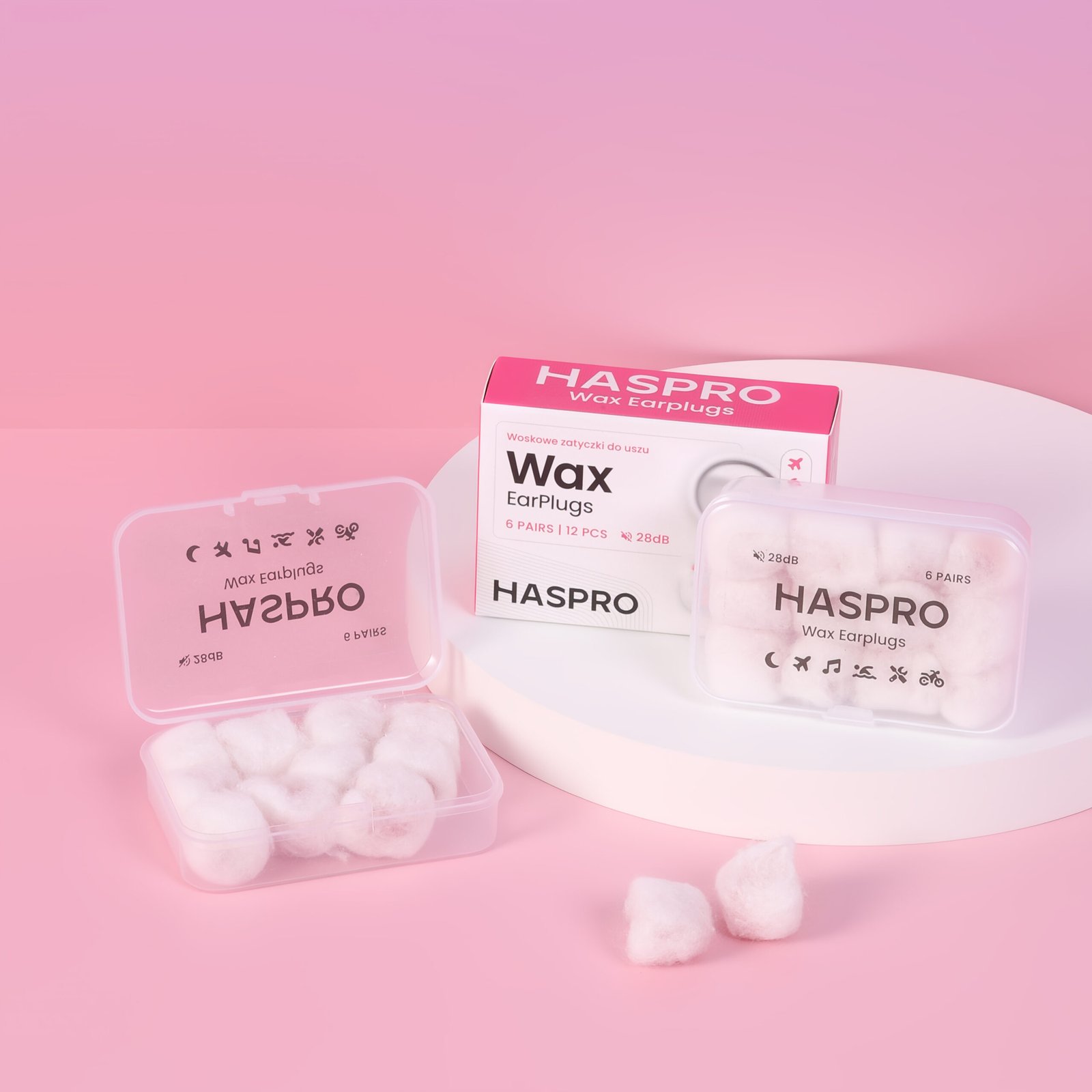 HASPRO 6P | Moldable WAX Earplugs (6 Pairs) SNR 28 dB - Image 4