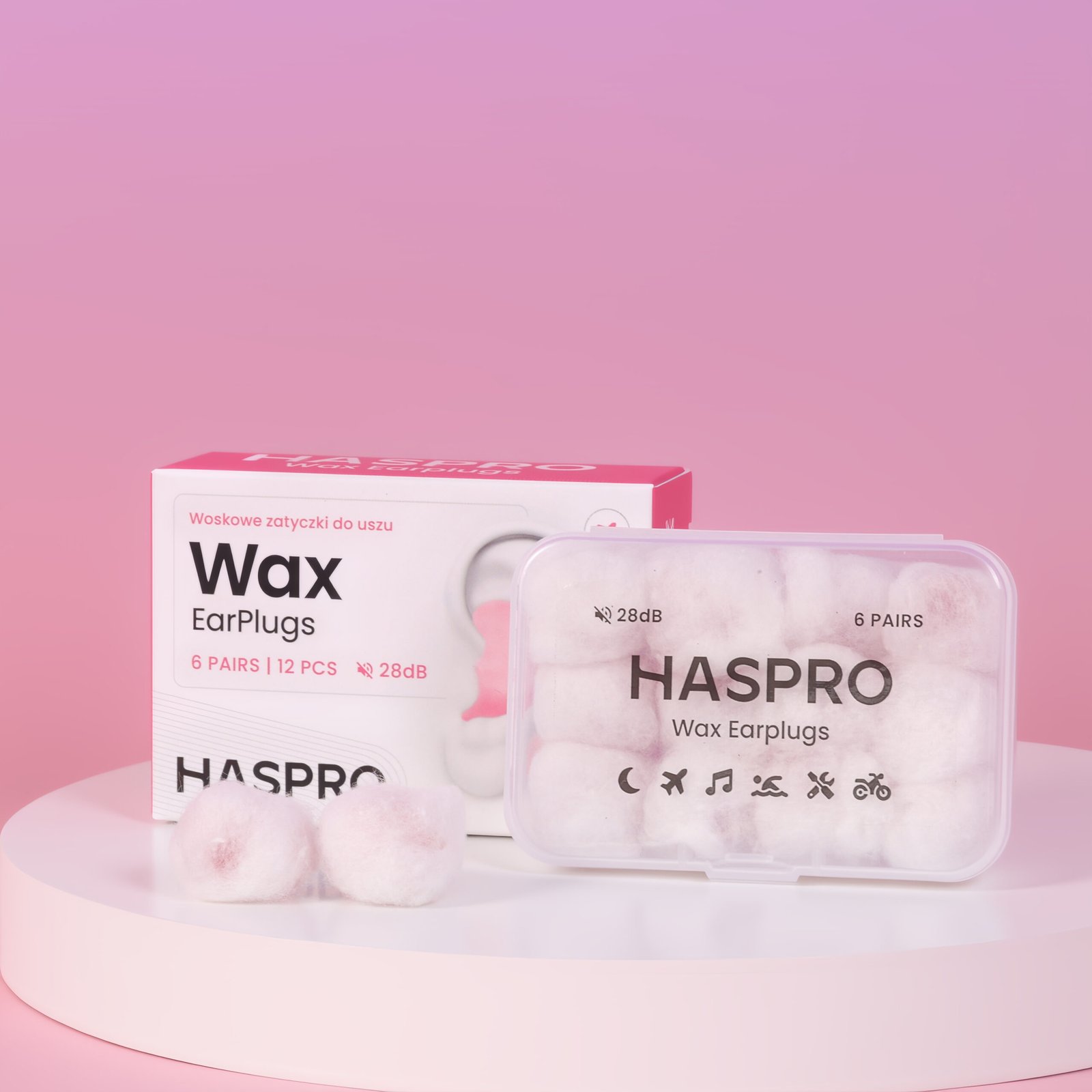 HASPRO 6P | Moldable WAX Earplugs (6 Pairs) SNR 28 dB - Image 3
